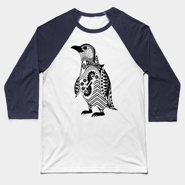 tribal penguin ecopop Baseball T-Shirt by jorge_lebeau